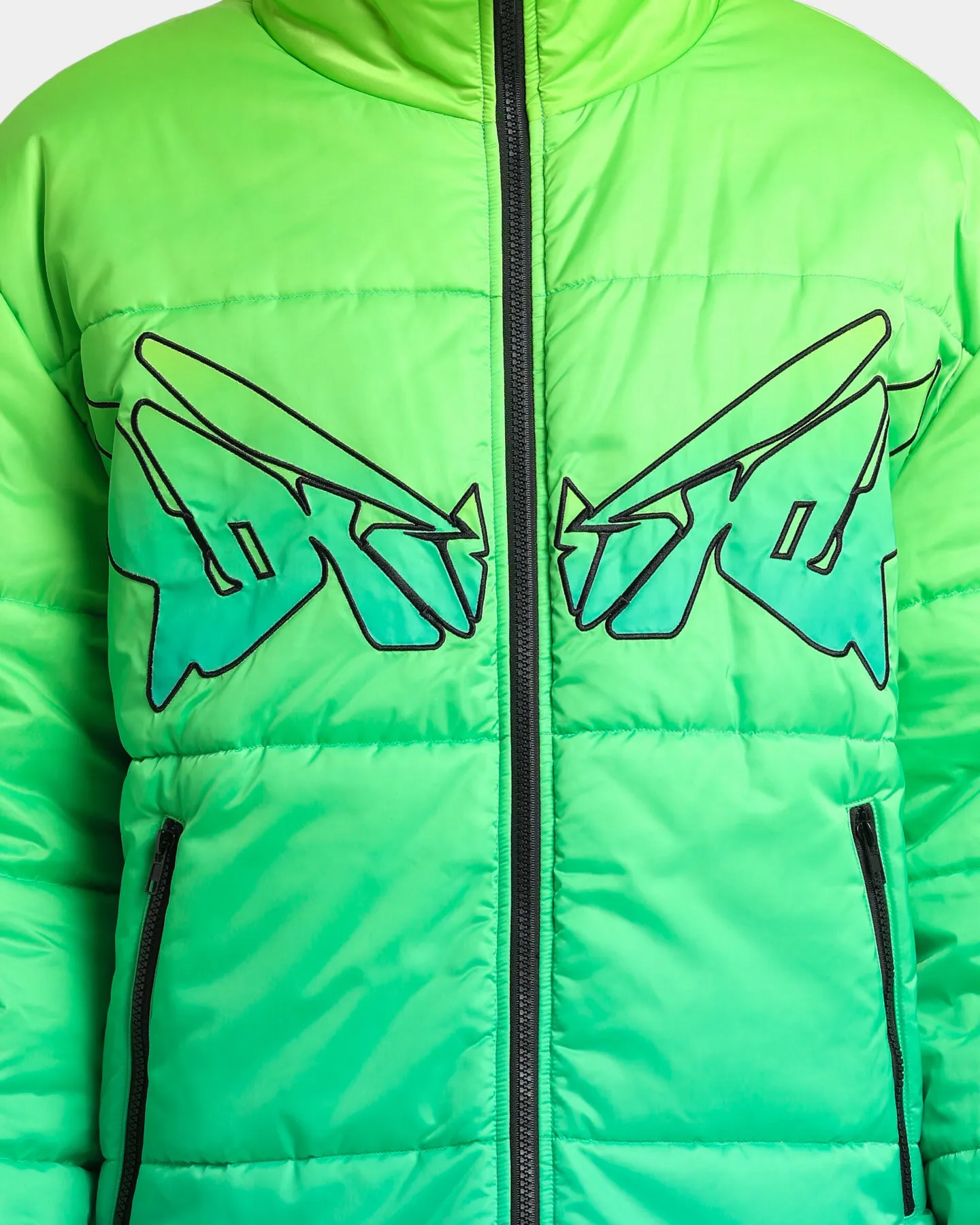 Loiter Cyber Gradient Puffer Jacket Neon Green