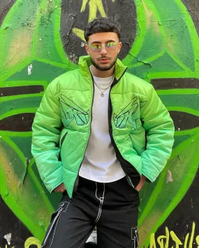 Loiter Cyber Gradient Puffer Jacket Neon Green