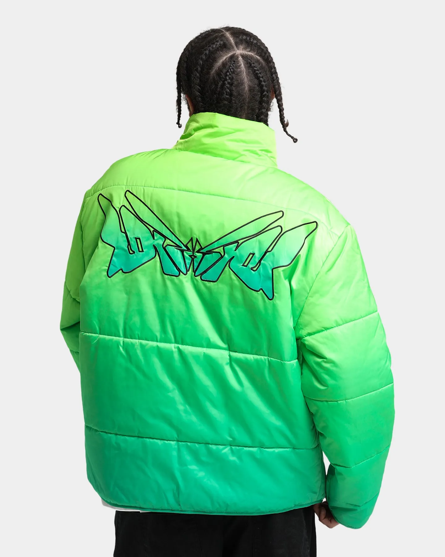 Loiter Cyber Gradient Puffer Jacket Neon Green