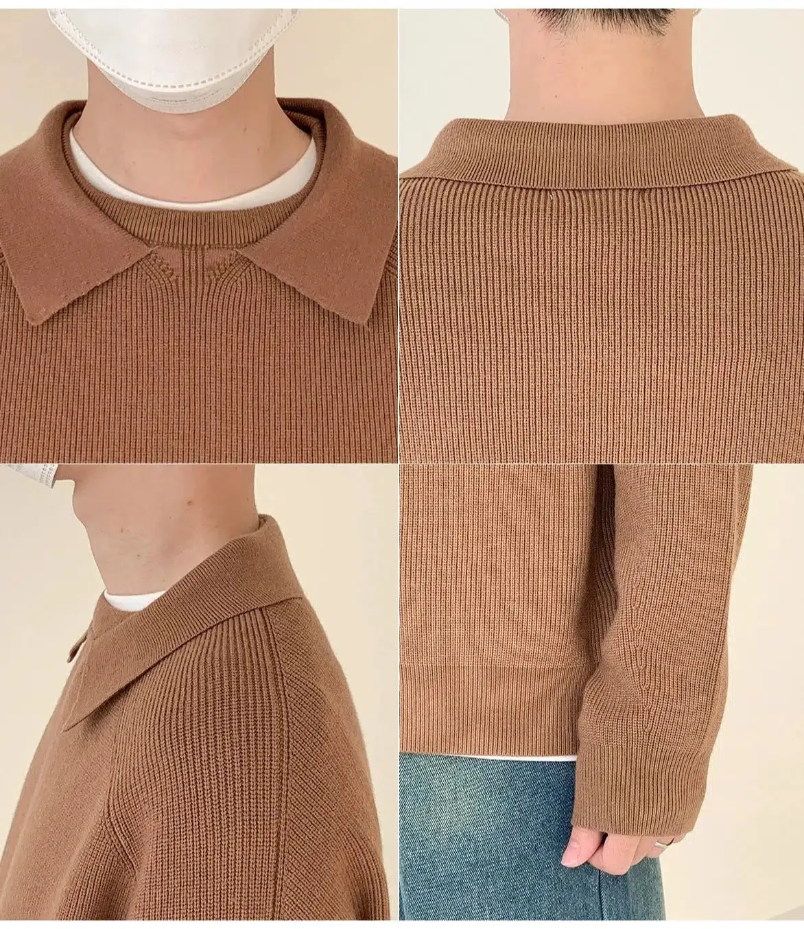 Loose Fit Polo Sweater