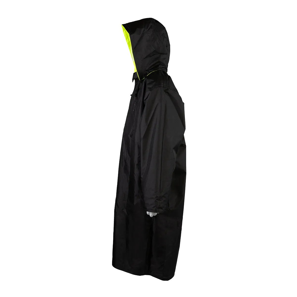 LRC-48RV-C3 ANSI Class 3 Lime/ Black Reversible Waterproof  48” Long Rain Coat