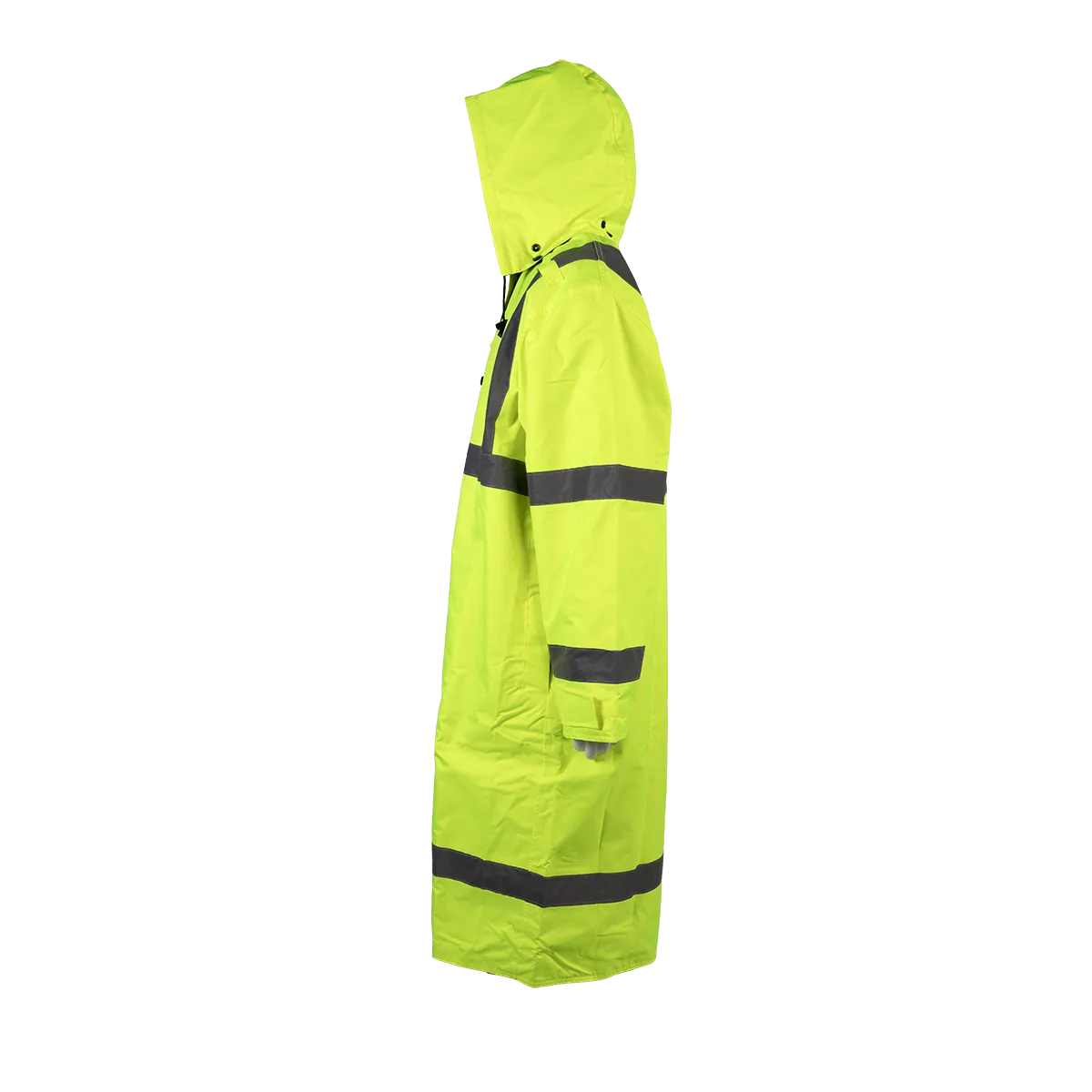 LRC-48RV-C3 ANSI Class 3 Lime/ Black Reversible Waterproof  48” Long Rain Coat