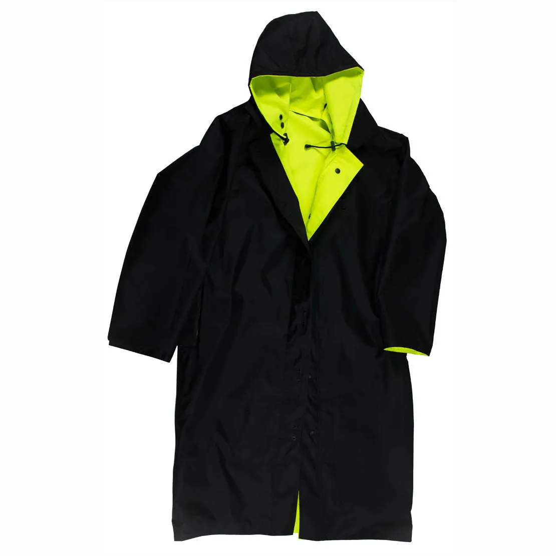 LRC-48RV-C3 ANSI Class 3 Lime/ Black Reversible Waterproof  48” Long Rain Coat