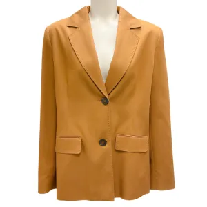 Malej Camel Two-Button Cotton Blazer