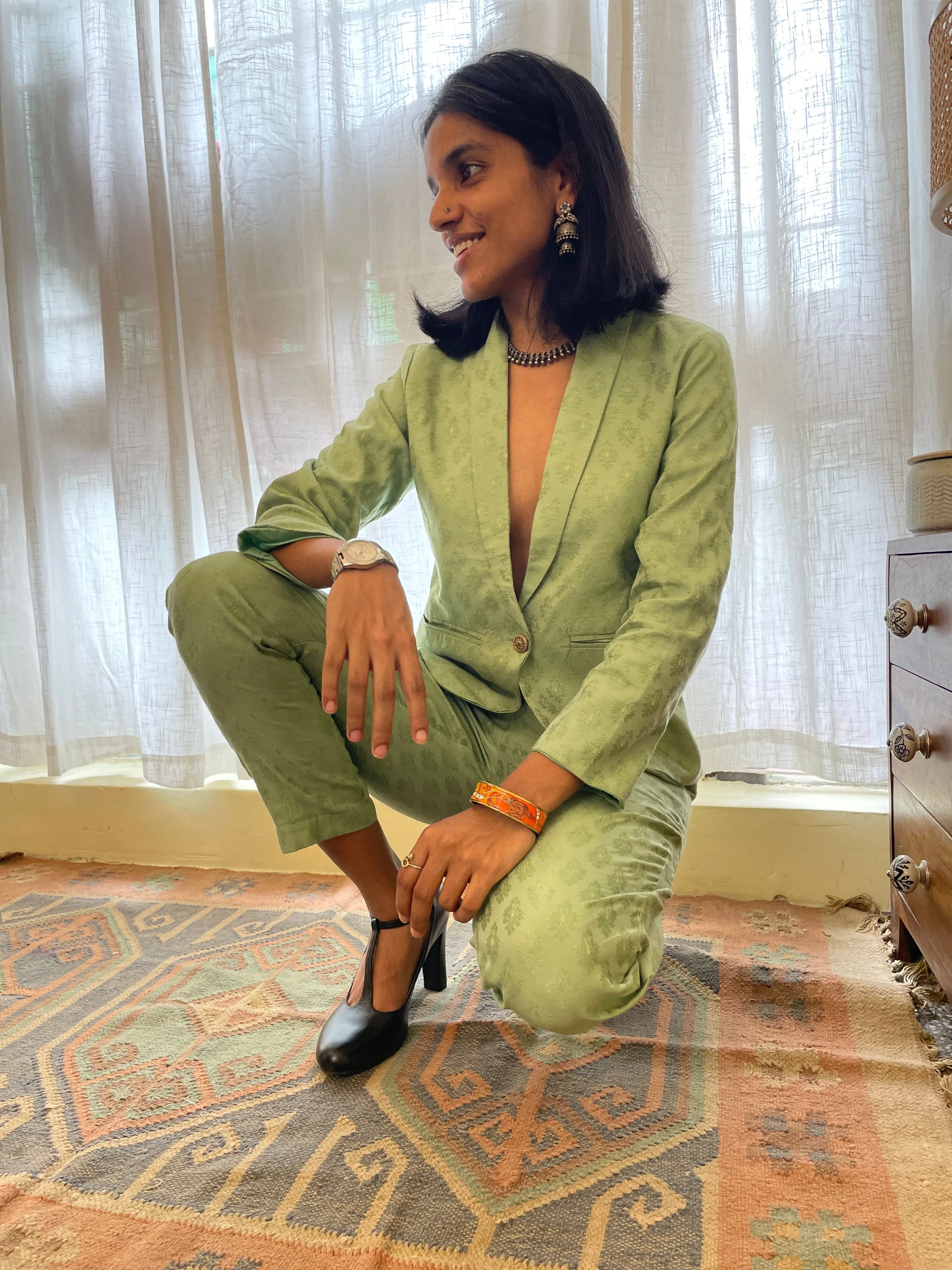 Mallika Brocade Silk Pantsuit (Made to Order)