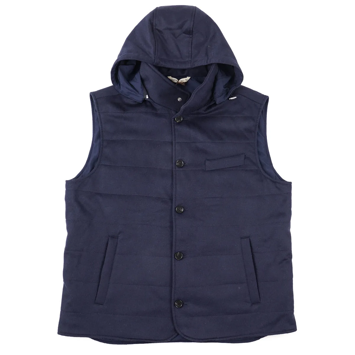 Maurizio Baldassari Flannel Cashmere Vest with Hood