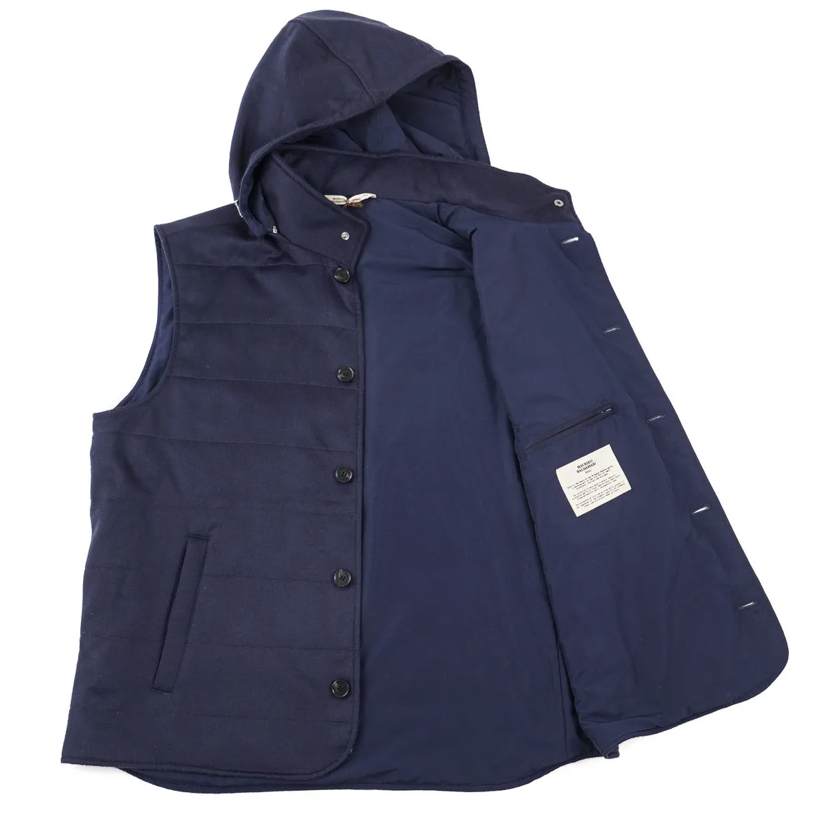 Maurizio Baldassari Flannel Cashmere Vest with Hood