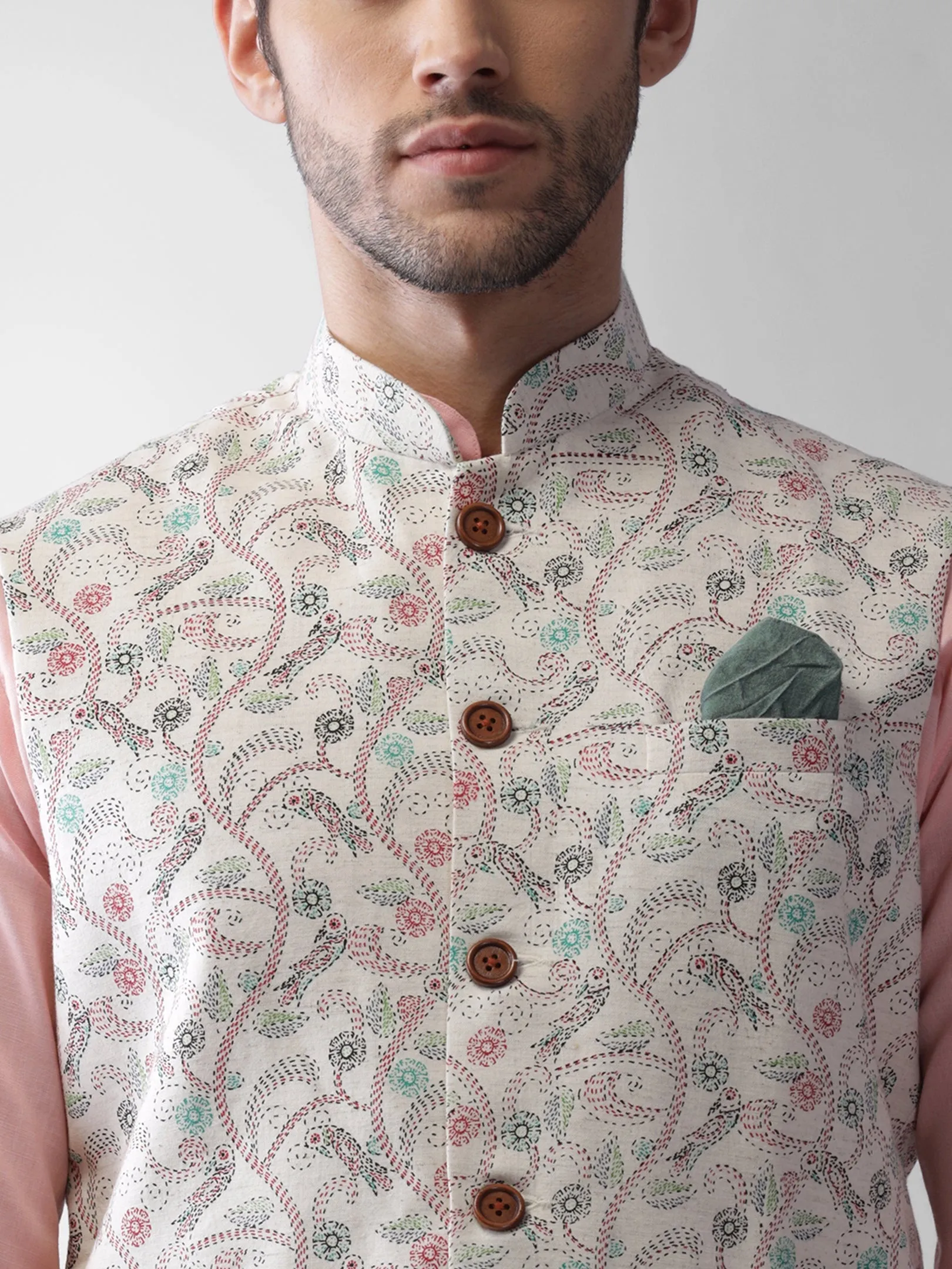 Men Multi Kurta Jacket Patiala  Set