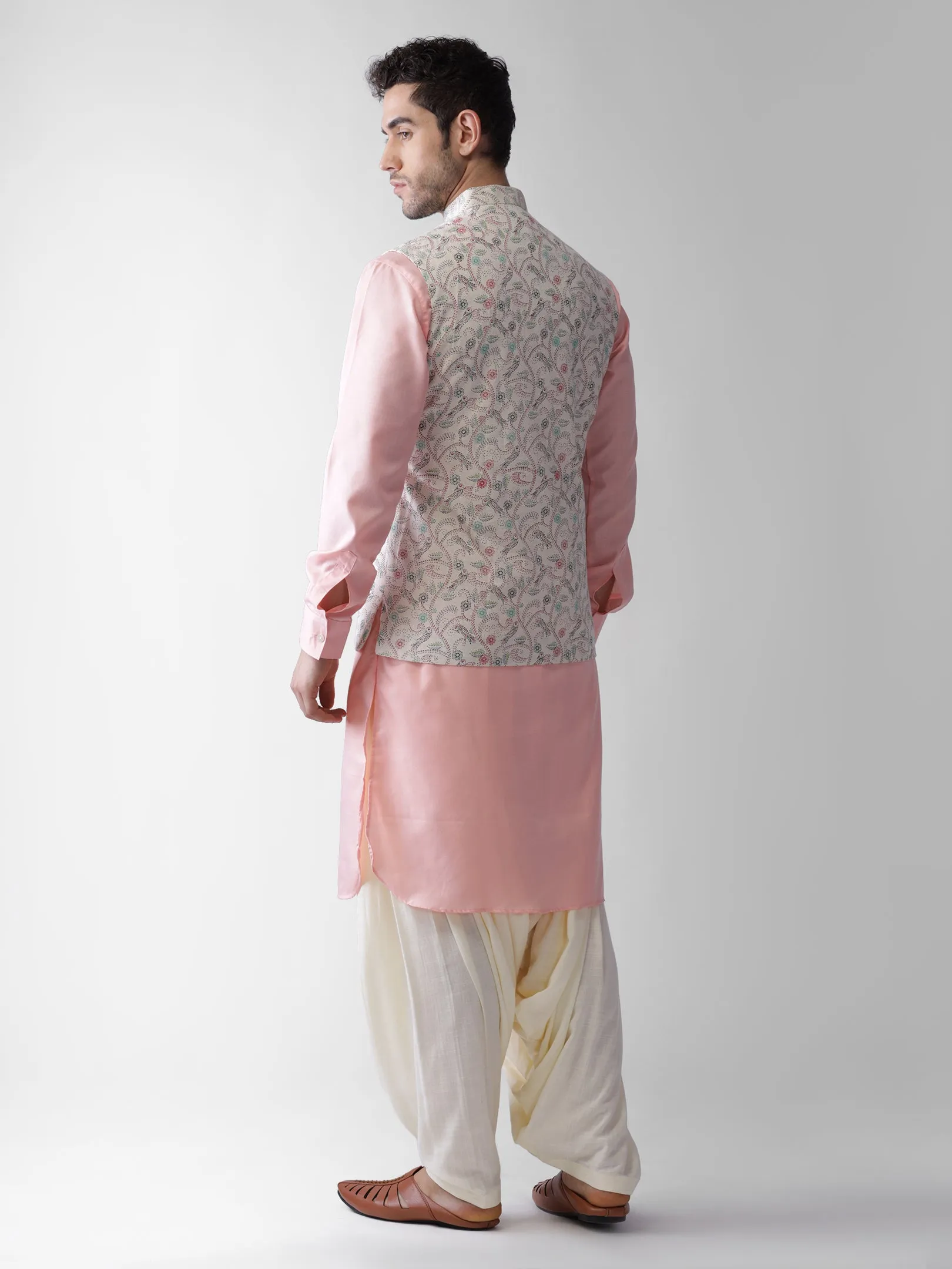 Men Multi Kurta Jacket Patiala  Set