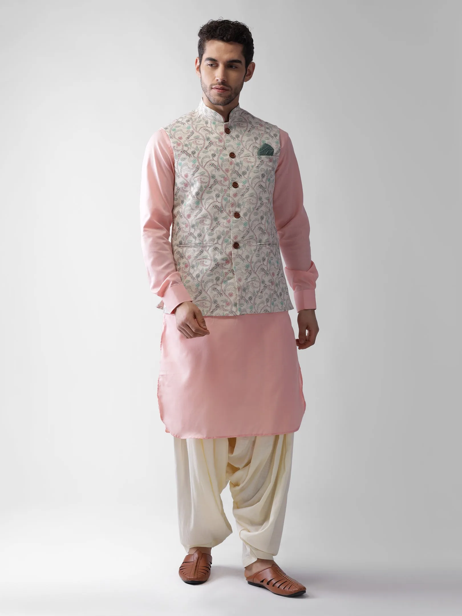 Men Multi Kurta Jacket Patiala  Set