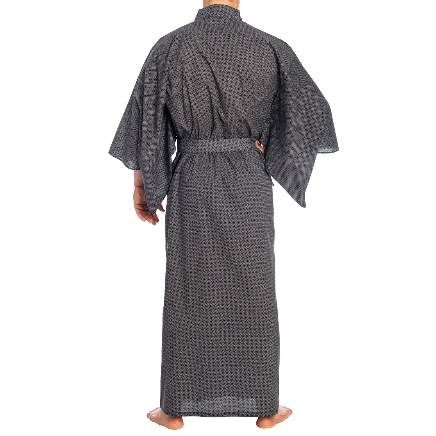 Mens Black Cotton Japanese Yukata