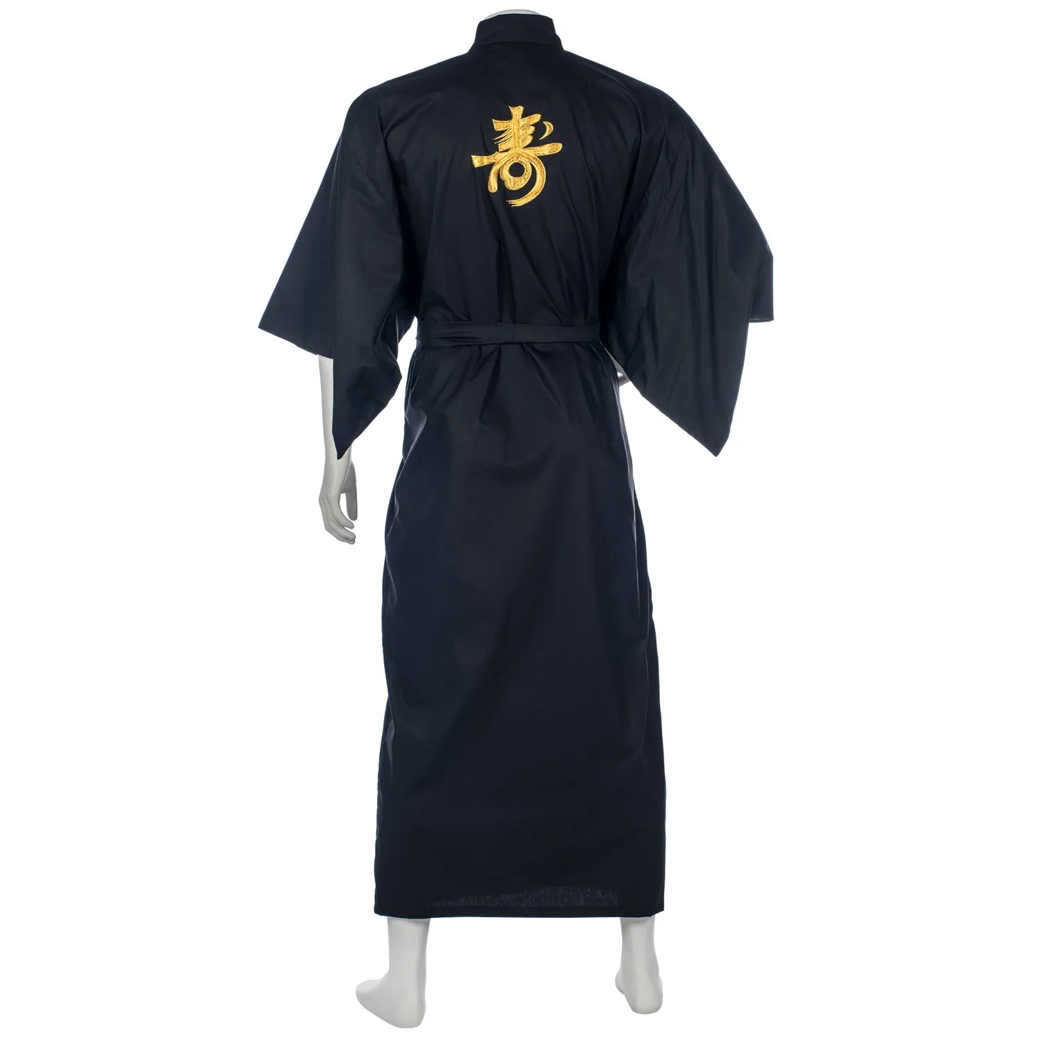 Mens Black Cotton Kotobuki Japanese Yukata