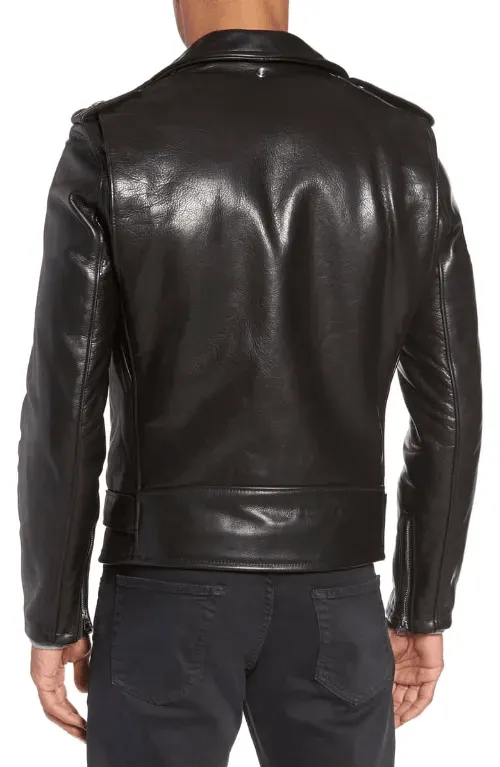 Mens Black Leather Biker Jacket