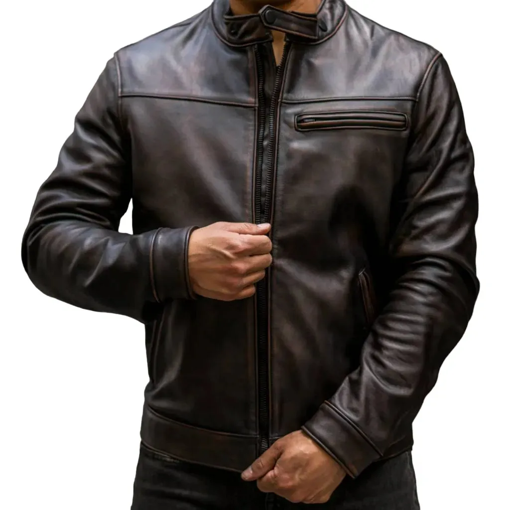 Mens Black Roadster Leather Jacket