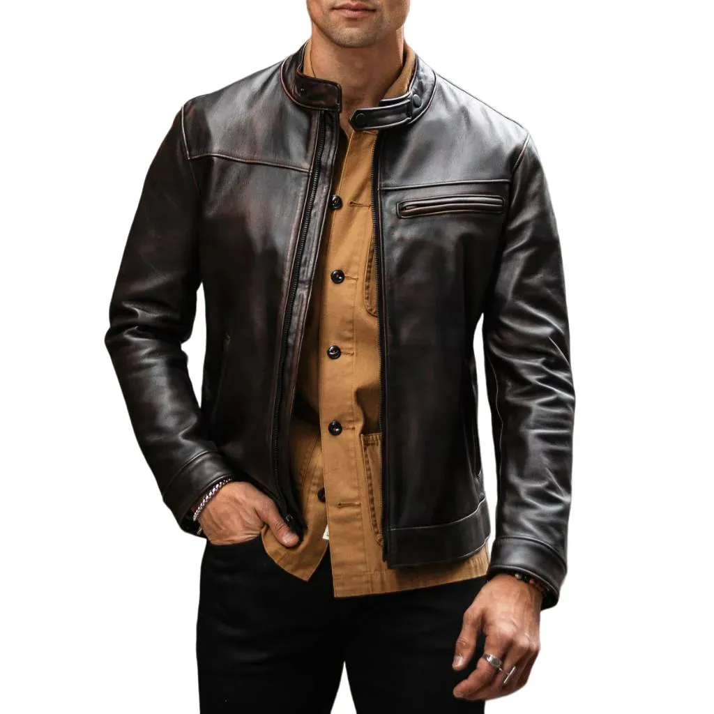 Mens Black Roadster Leather Jacket