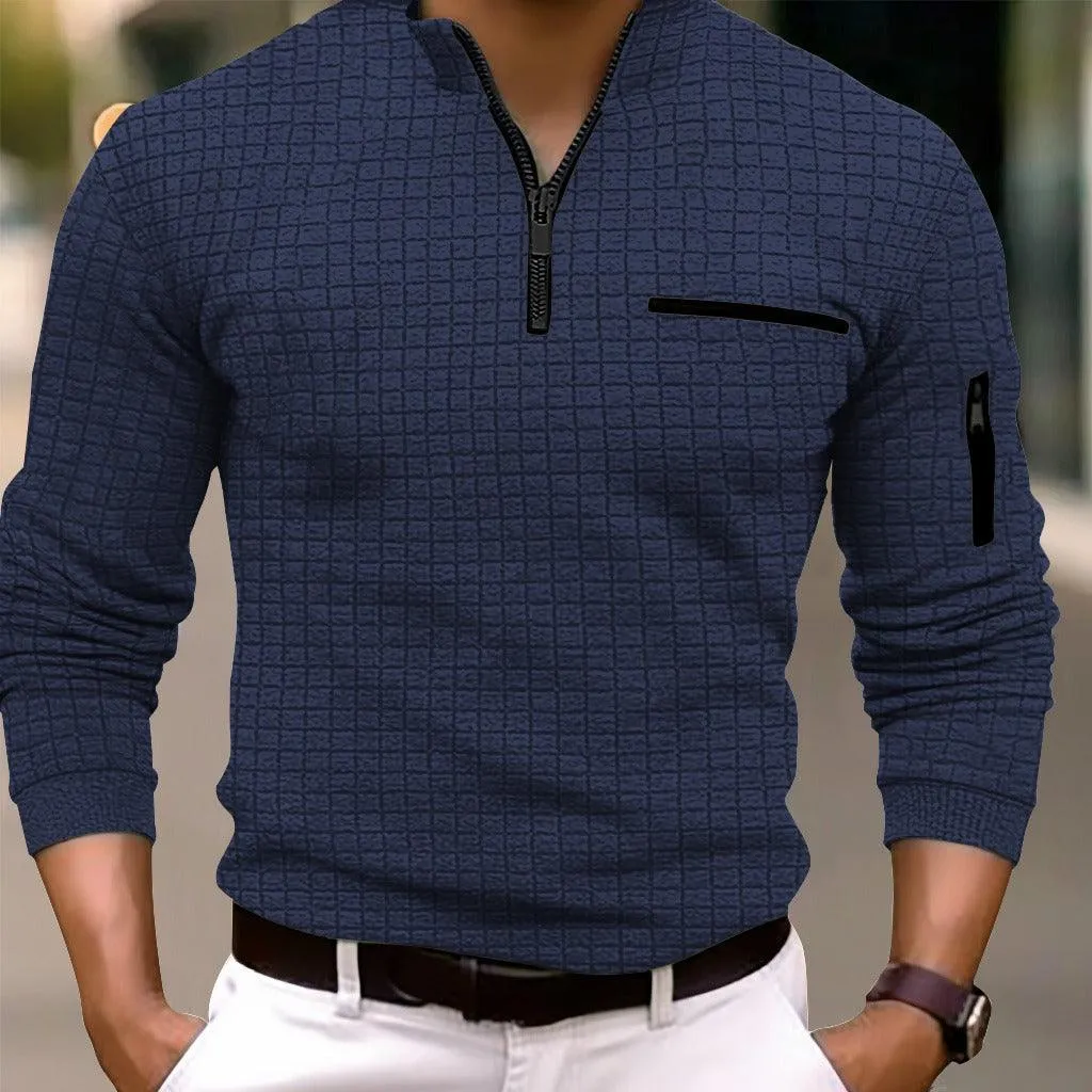 Men's Chessboard Plaid Polo Shirt