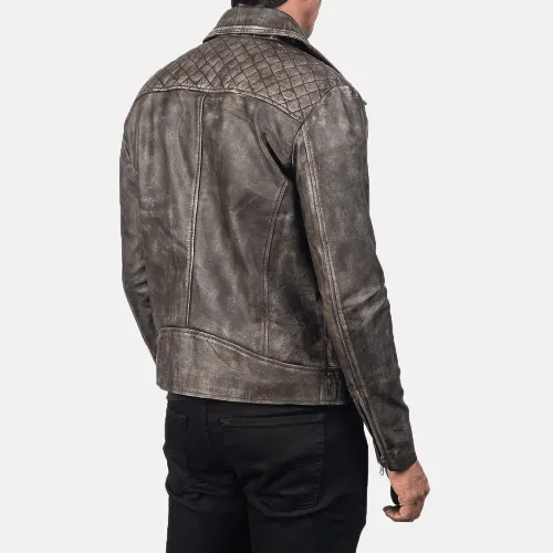 Mens Distressed Leather Motorcycle Jacket