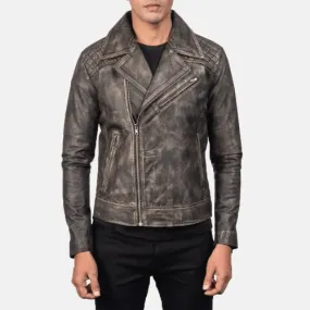 Mens Distressed Leather Motorcycle Jacket