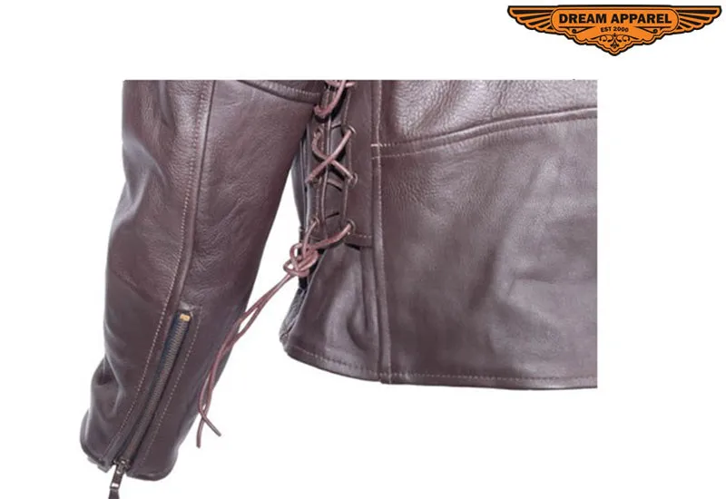 Mens Leather Jacket With Emboss Eagle