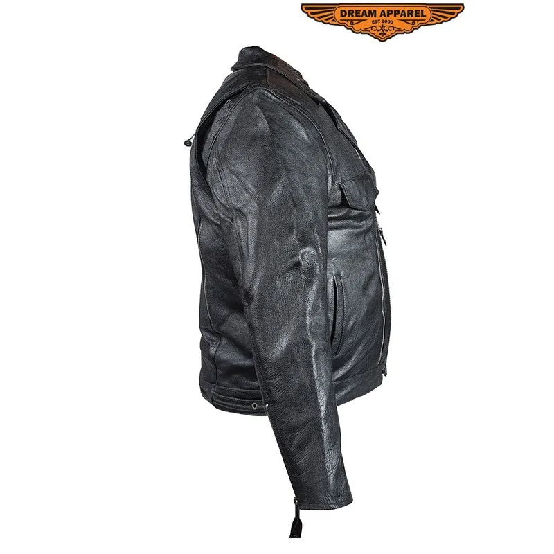 Mens Leather Motorcycle Jacket