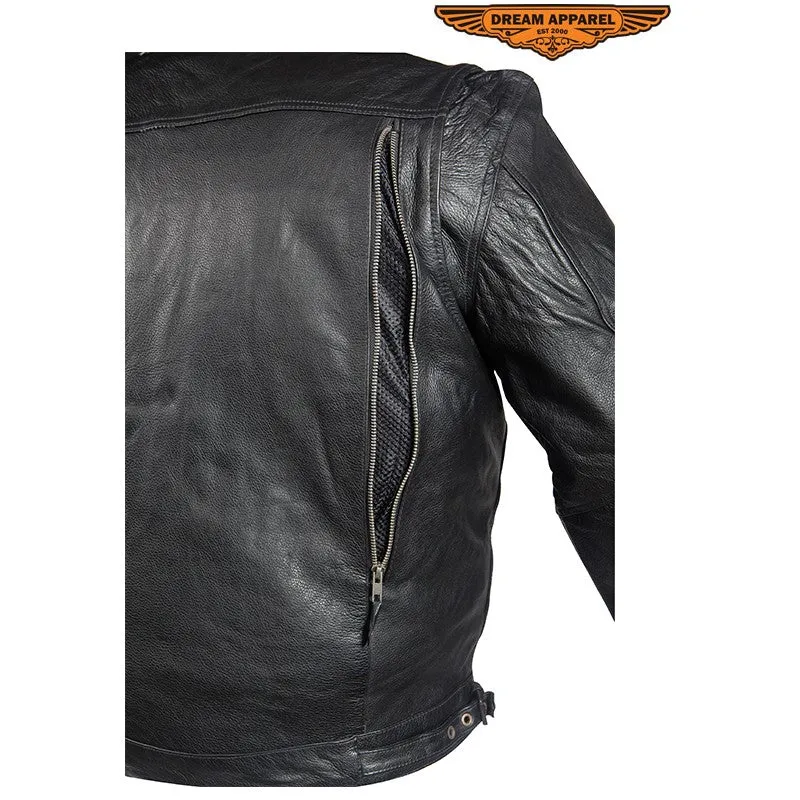 Mens Leather Motorcycle Jacket