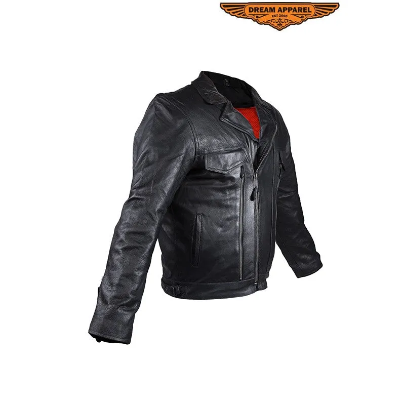 Mens Leather Motorcycle Jacket