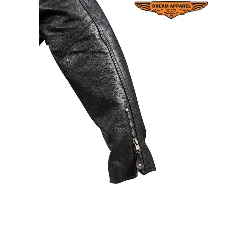 Mens Leather Motorcycle Jacket