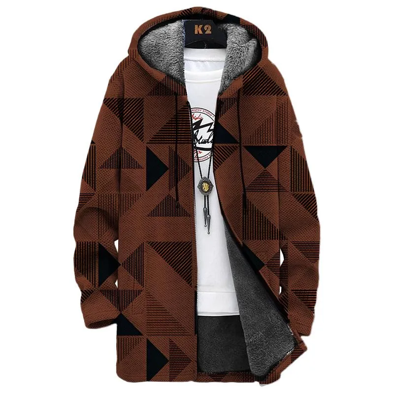 MEN'S PRINTED HOODED FLEECE JACKET 41265440YM