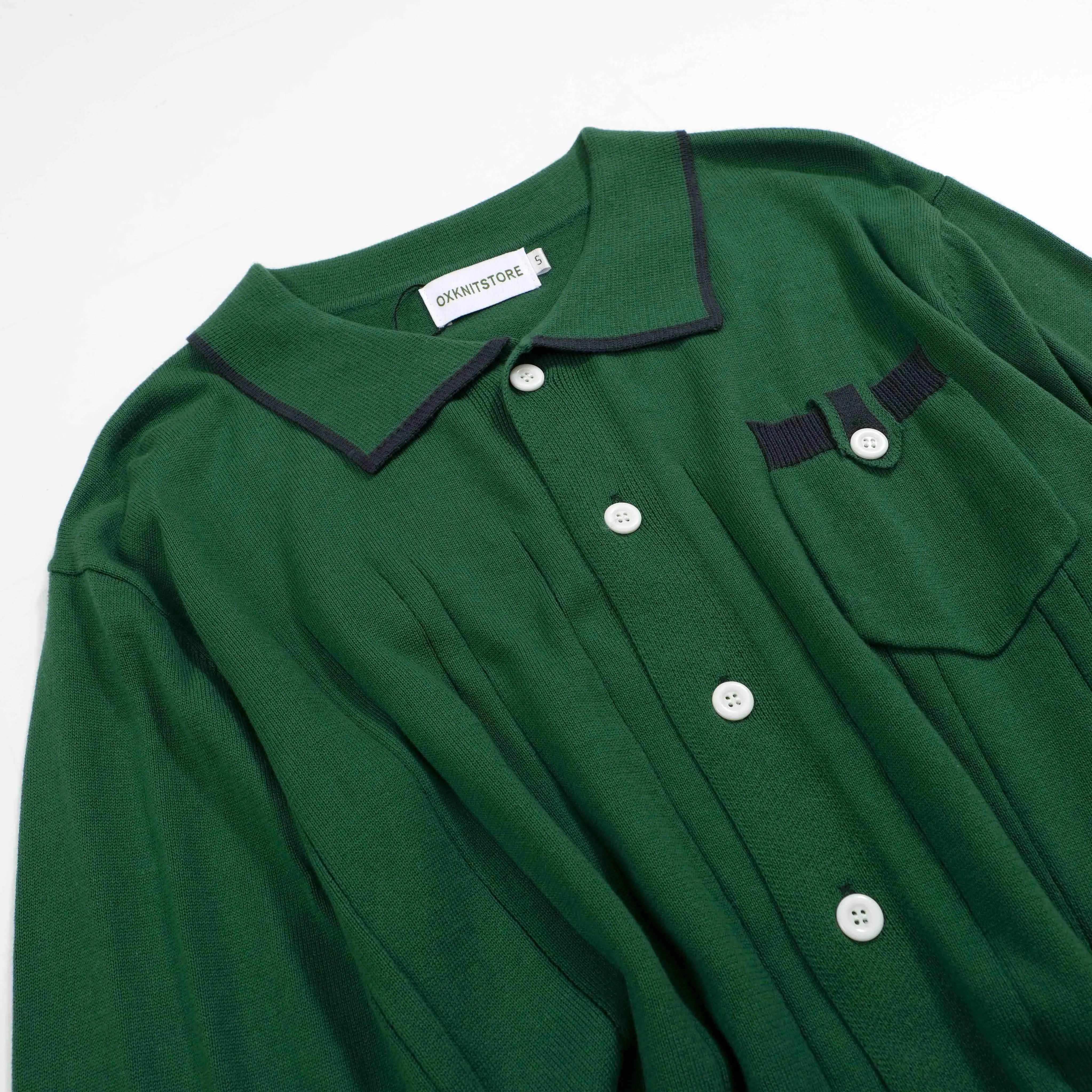 Men's vintage green knit cardigan sweater