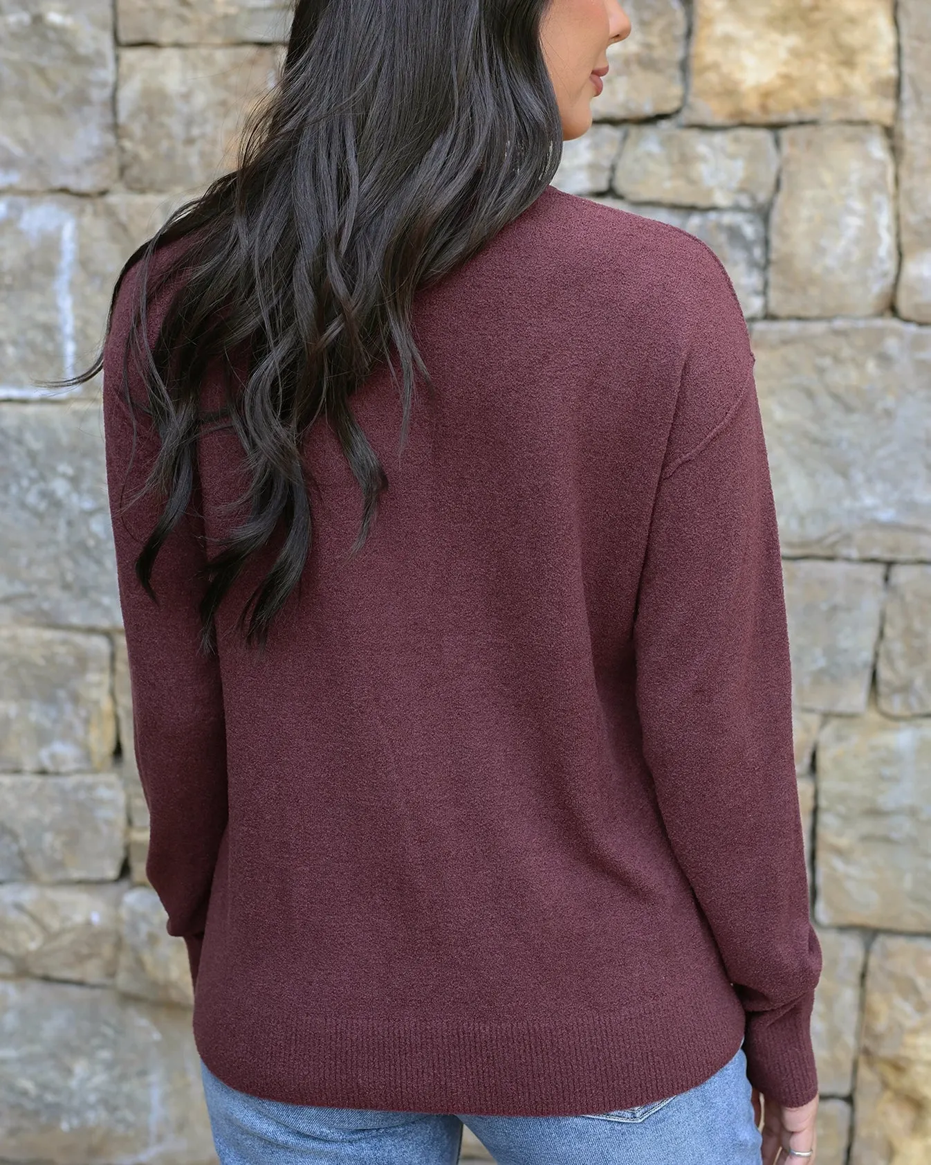 Micro Bambü Lightweight Sweater in Russet by Grace & Lace (Ships in 1-2 Weeks)