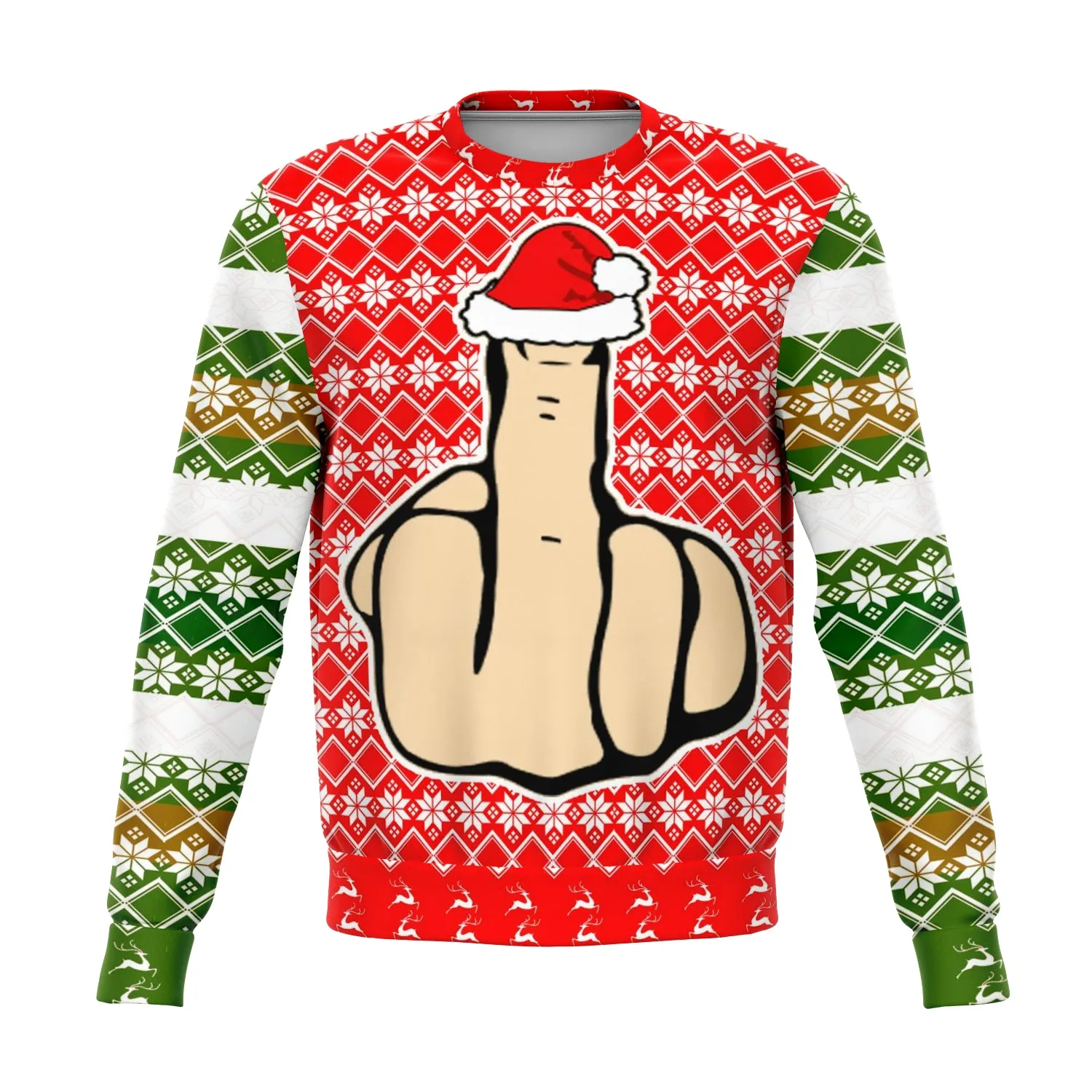 Middle Finger Offensive Ugly Christmas Sweater