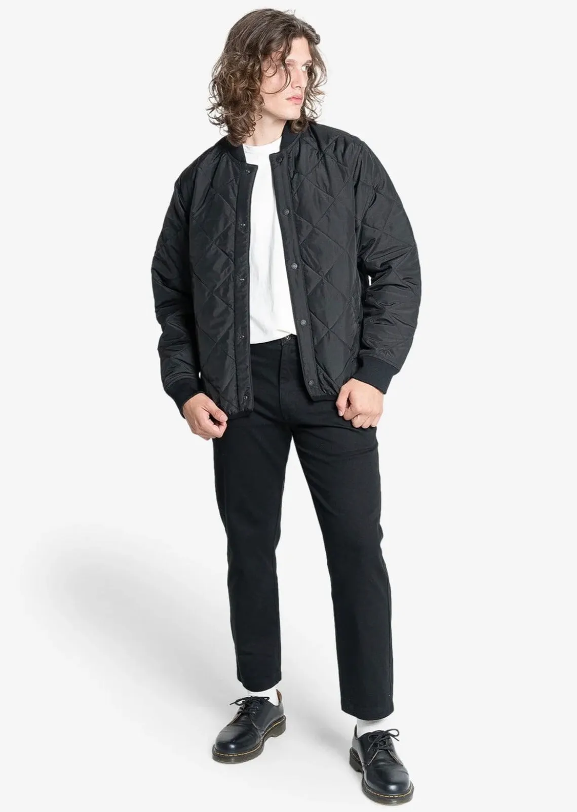 Minimal Quilt Work Jacket Black