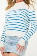 Mock Necked Striped Sweater