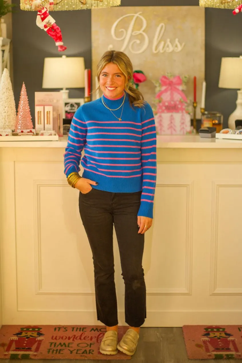 Mock Necked Striped Sweater