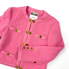 Moschino Couture Pink Logo Quilted Jacket