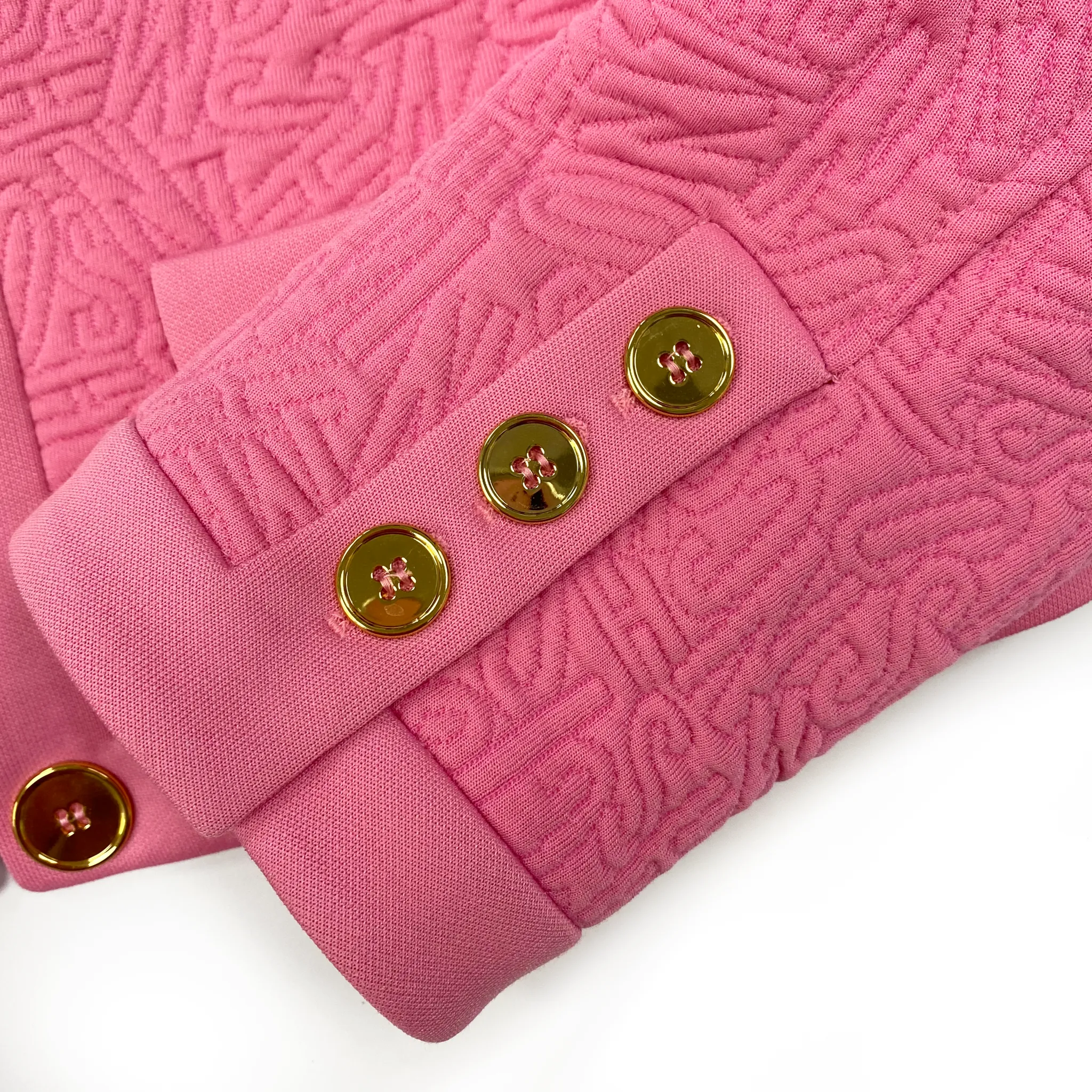 Moschino Couture Pink Logo Quilted Jacket