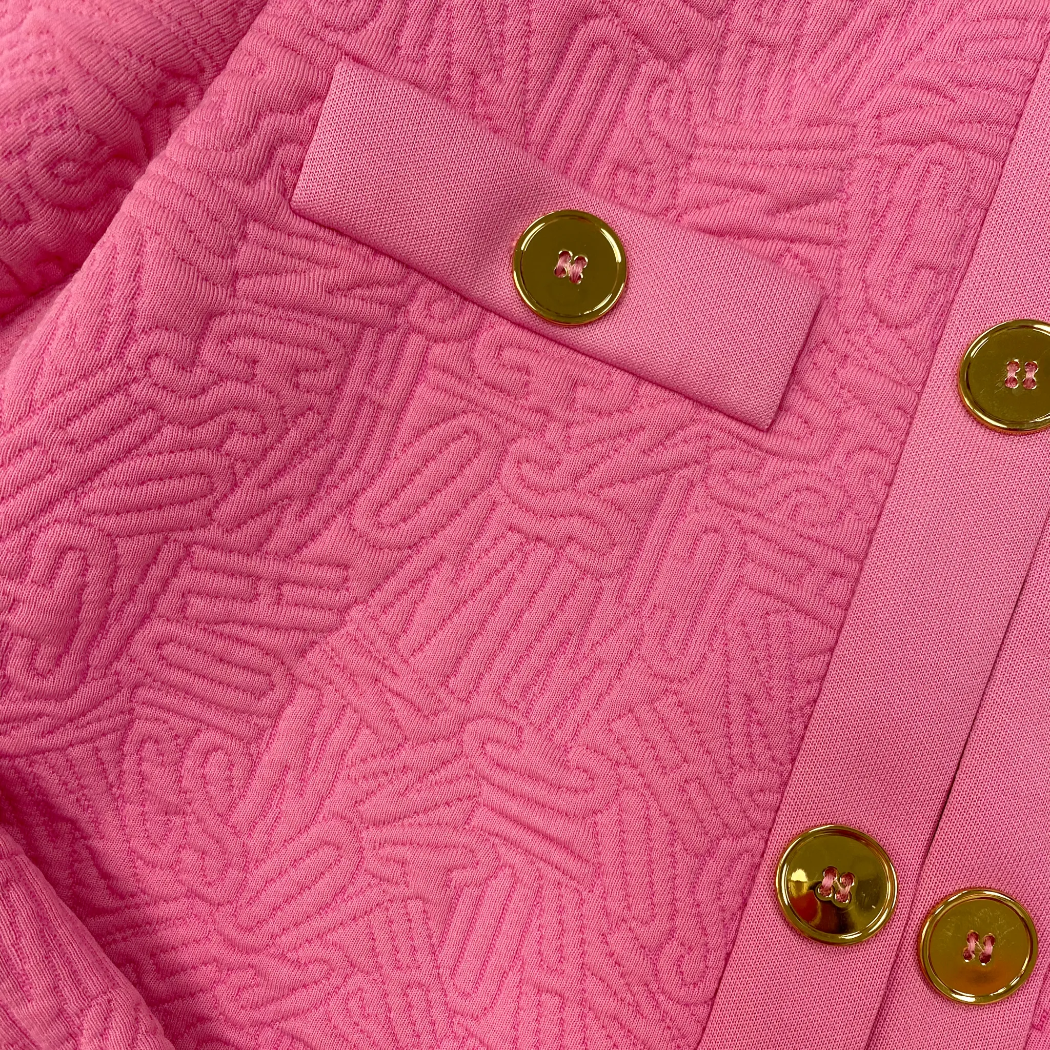 Moschino Couture Pink Logo Quilted Jacket