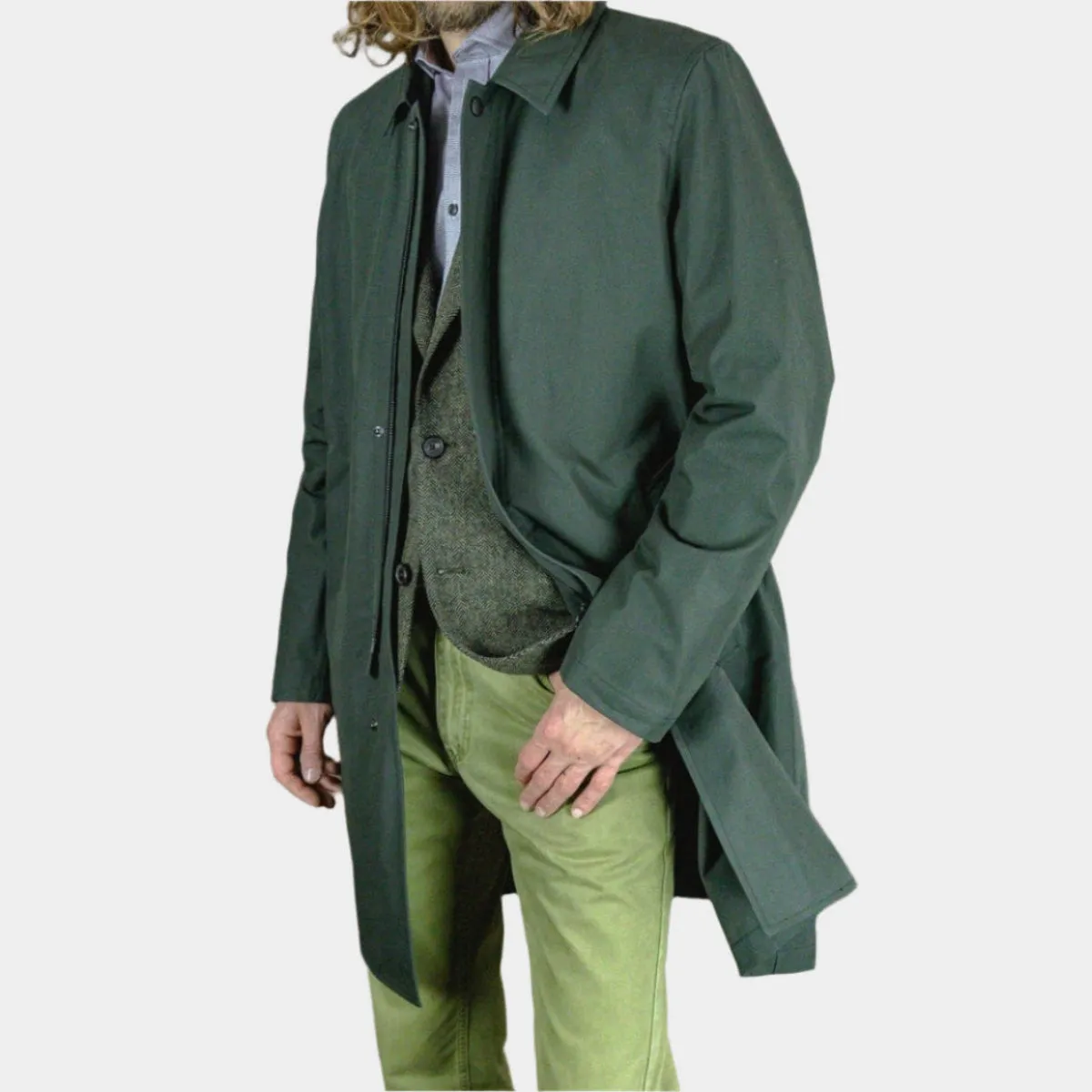 Moss Green Ventile Raincoat