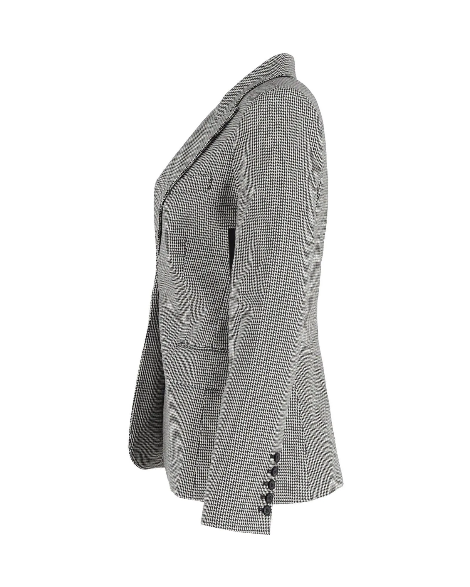 Multicolor Houndstooth Print Cotton Blazer