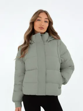 Multiway Puffer Coat 2 - Sage Green