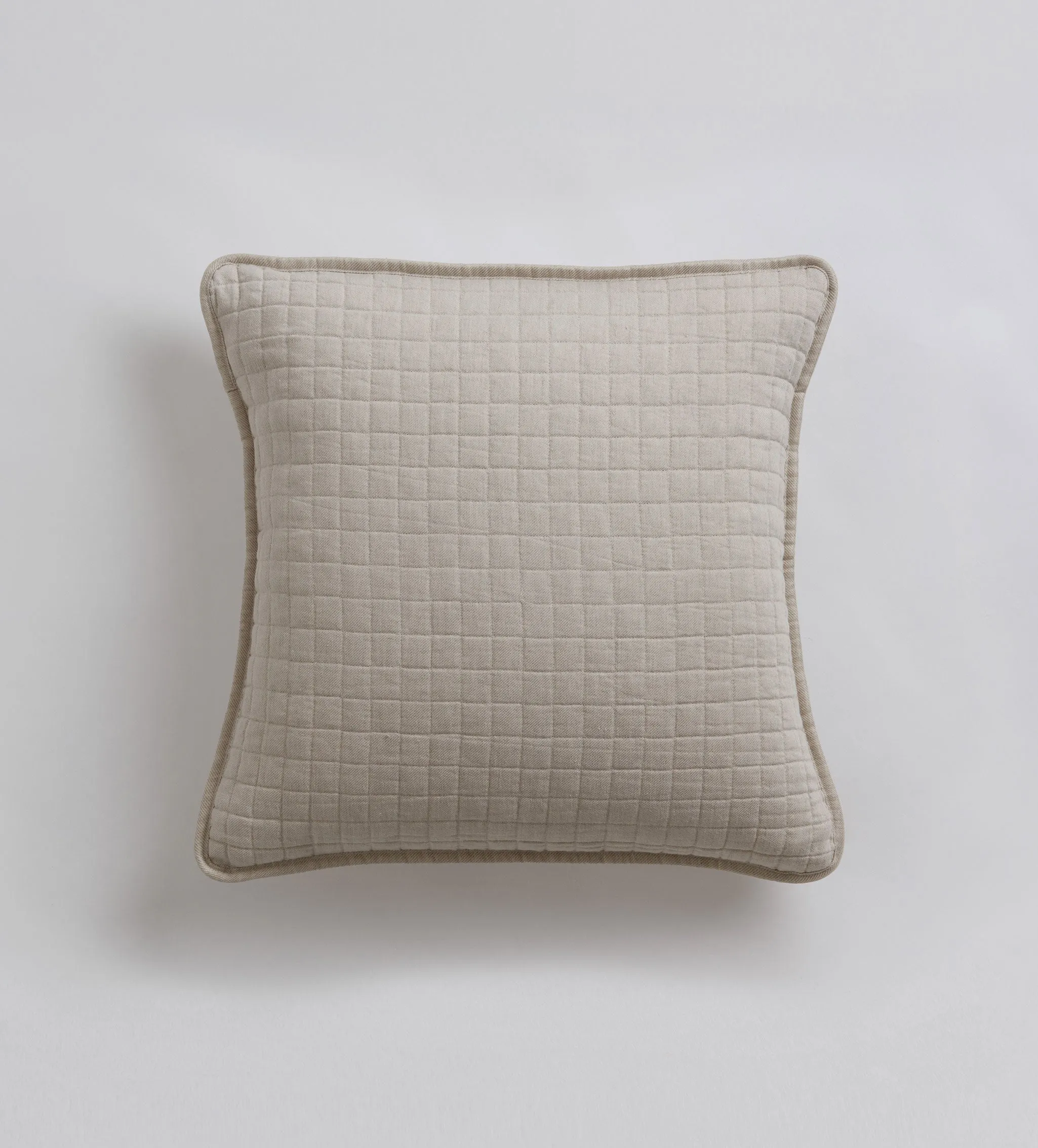 Natural Rebecca Cotton Linen Quilted Cushion Cover