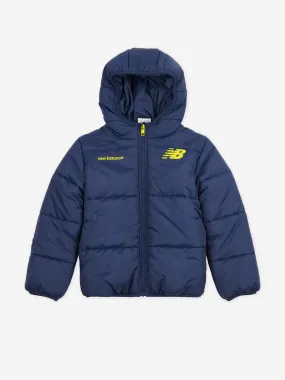 New Balance Baby Boys Bond Quilted Graphic Jacket in Navy