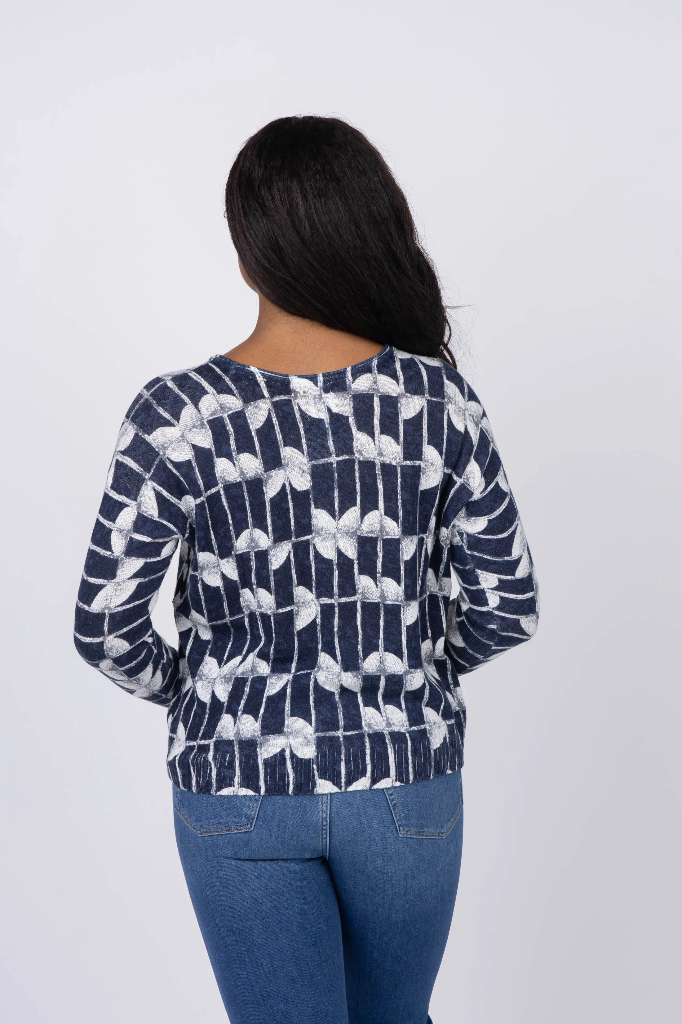 Nic Zoe Shape Shift Sweater in Indigo Multi