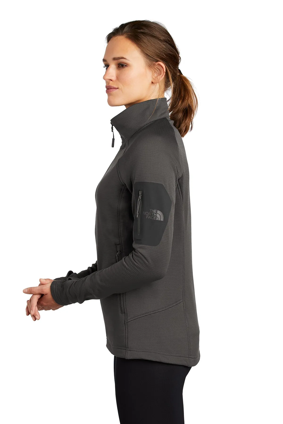 North Face Ladies Mountain Peaks Full-Zip Fleece Jacket Asphalt Grey