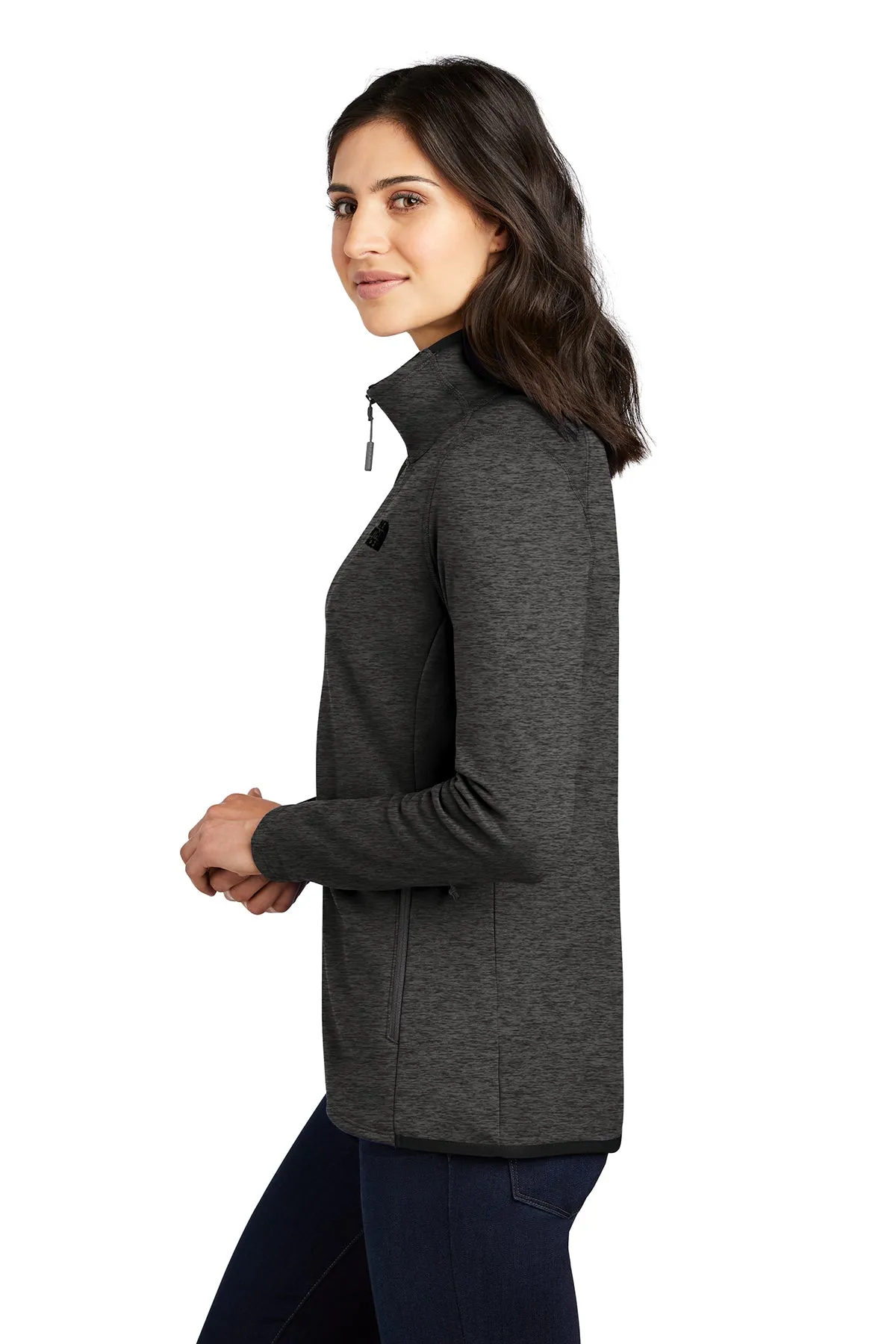 North Face Ladies Skyline Full-Zip Fleece Jacket Dark Grey Heather