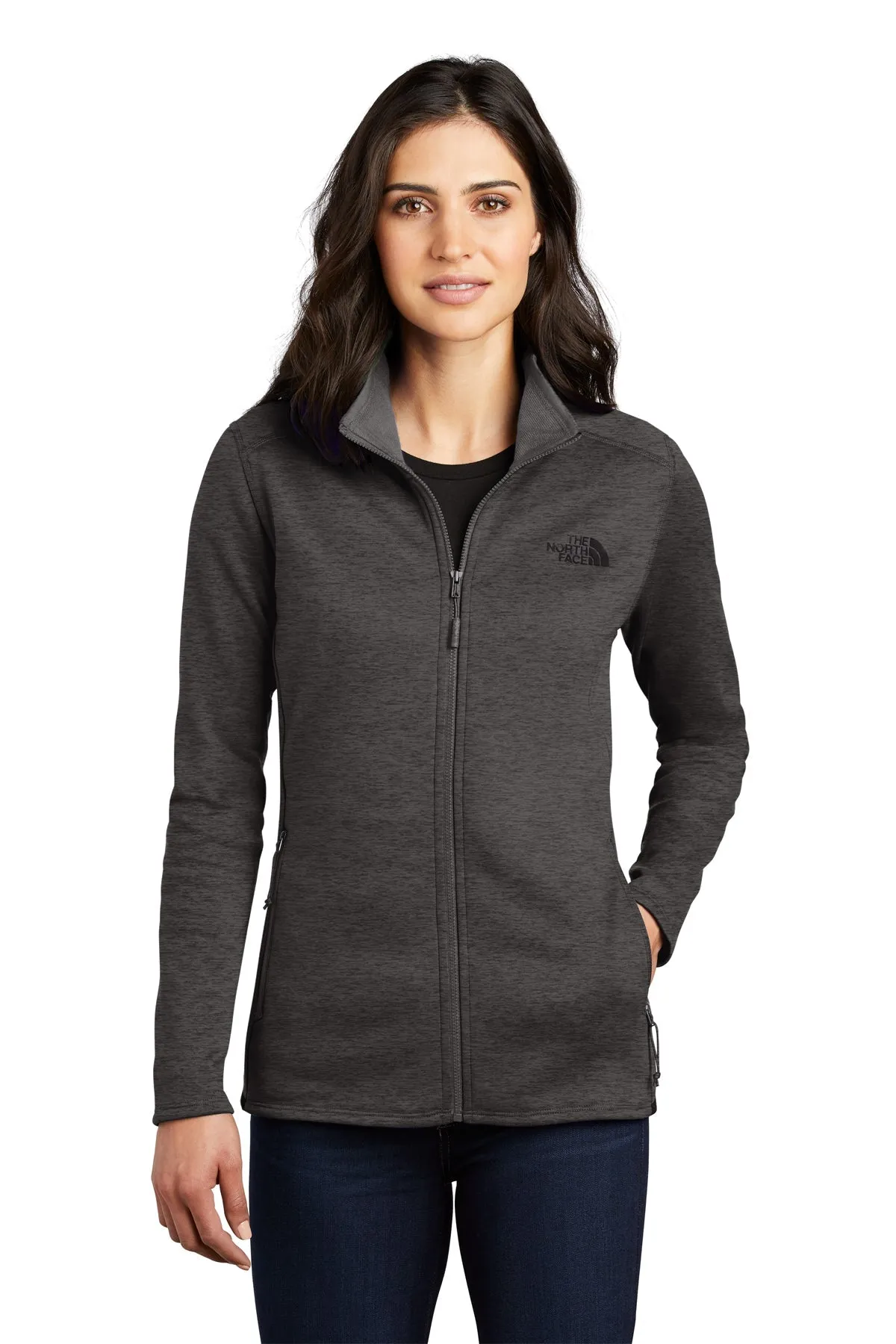 North Face Ladies Skyline Full-Zip Fleece Jacket Dark Grey Heather