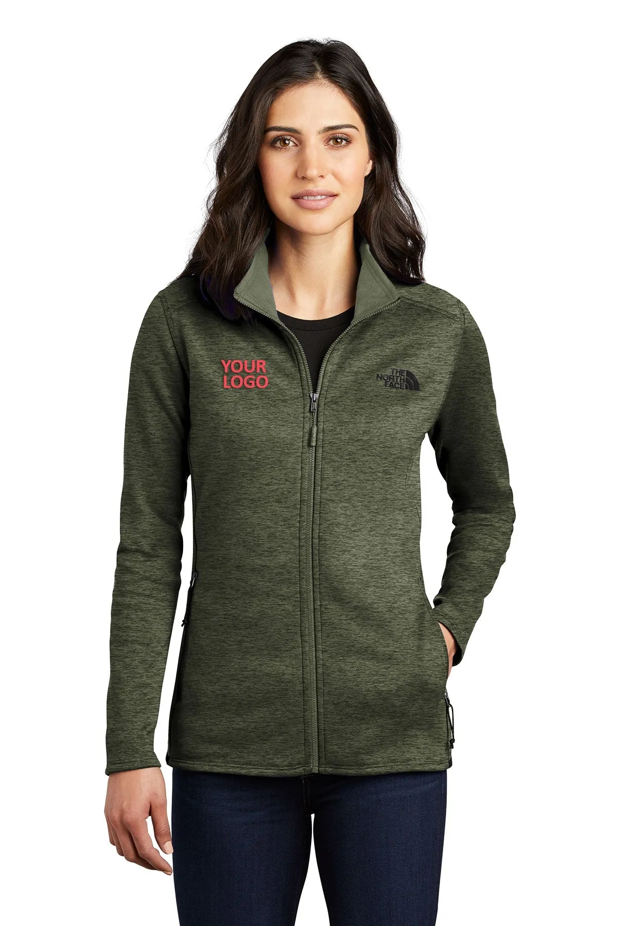 North Face Ladies Skyline Full-Zip Fleece Jacket Four Leaf Clover Heather