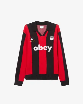 Obey Soccer Jersey Sweater Red Multi 151000090 RDM