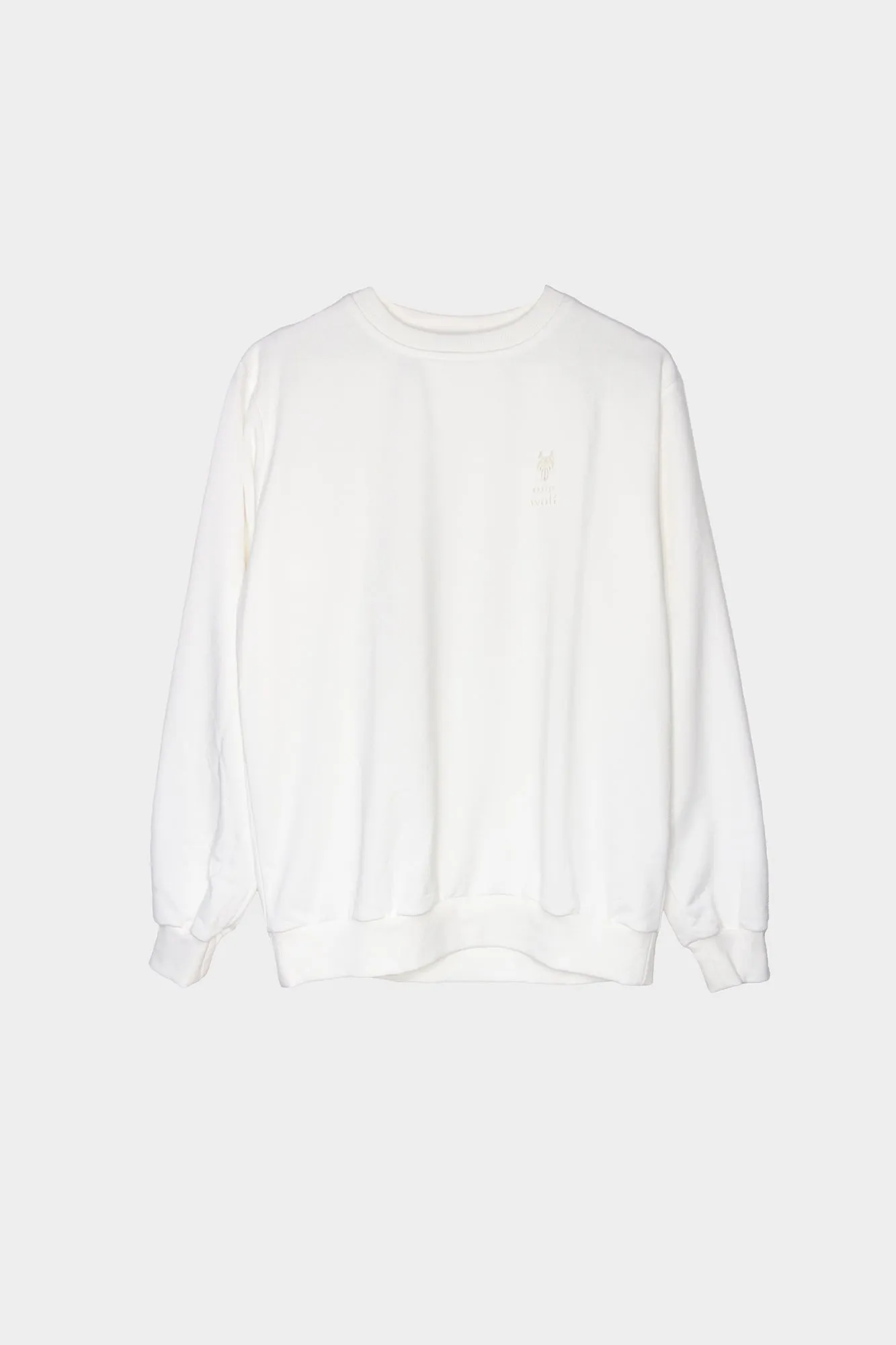 One Wolf Logo Sweater white, not brushed