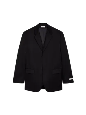 Organic Cotton Oversized Tailored Jacket—black